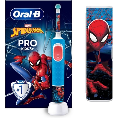 Oral-B Pro Kids Elektrische Tandenborstel - Spiderman Editie inclusief Reisetui - Voor Kinderen Vanaf 3 Jaar