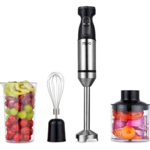 MOA Staafmixer - 1000 Watt - inclusief accessoires -  Hakmolen - Klopper - Maatbeker 750ml - HB19
