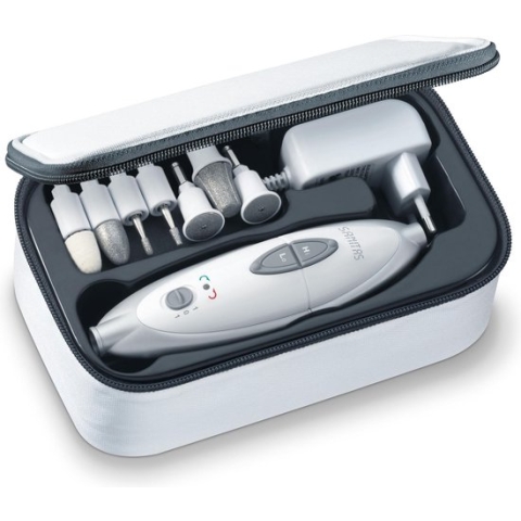 Sanitas SMA 35 Elektrische nagelvijl - Nagelfrees - Elektrische Manicure en Pedicure set - 7 Opzetstukken – Opbergtas – Beschermkap - 2 Standen – 2 Jaar garantie – Wit