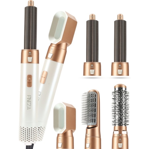 Fineza Airstyler Krultang 5 in 1 Multi Styler - Föhnborstel - Krulborstel - Kort & Lang Haar - Hairwrap - Multistyler - Heteluchtborstel - Hairstyler - Haarstyler - Wit
