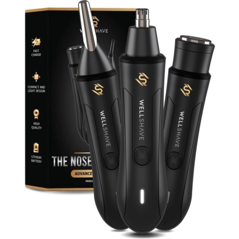 Wellshave 3 in 1 Neustrimmer Advance - All In One Wenkbrauw en Oorhaar trimmer - Neushaartrimmer voor mannen