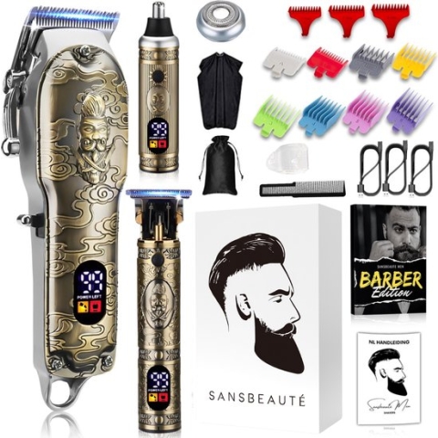Professionele Draadloze 4-in-1 Tondeuse - Tondeuse Mannen Hoofdhaar - Cheveux Haar - Haartrimmer - Kapper Haar Machine - Haartondeuse - Baard - Barber Hair Clipper - Kapper Buddha Trimmer - Kappersset