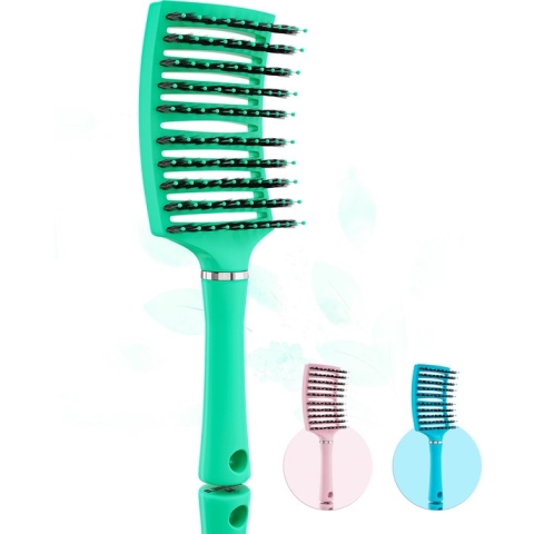 MOONIE'S® Anti Klit Haarborstel - Curved - Groen