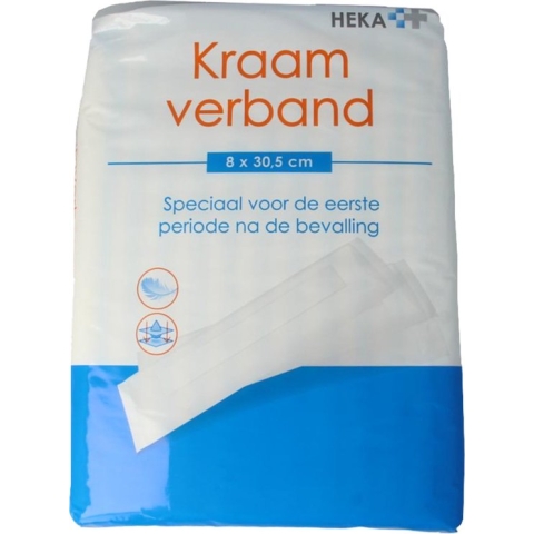 Heka kraamverband 8 x 30,5 cm - Pak 12 stuks