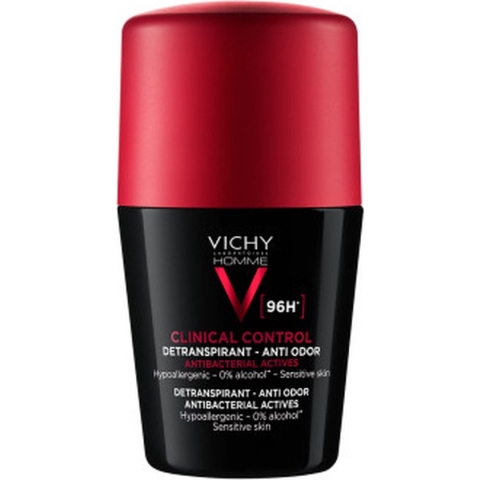 Vichy Homme Deodorant Clinical Control 96U 50ml tegen overmatige transpiratie - roller 50ml - ook voor een gevoelige huid