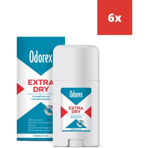 Odorex Extra Dry Anti-Transpirant Creme Stick - 6 x 40ml - Voordeelverpakking
