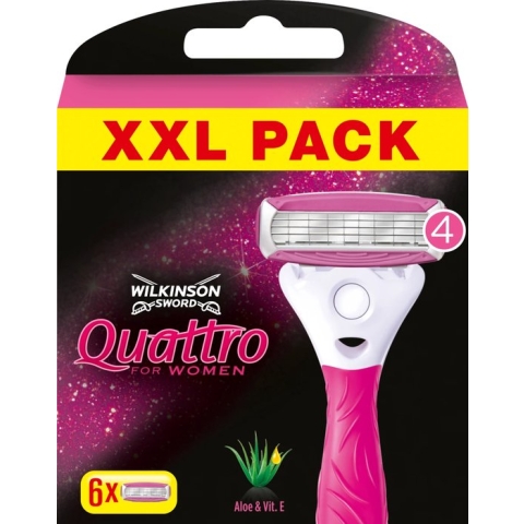 Wilkinson Sword - Quattro for Women - Scheermesjes/Navulmesjes - 6 Stuks