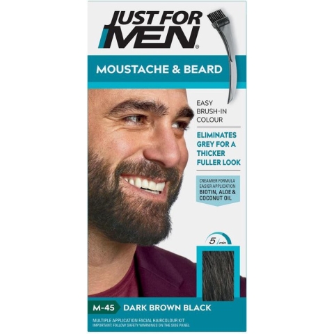 Just For Men Snor en Baard Donkerbruin - Haarkleuring - 14.2gram+14.2gram