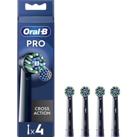 Oral-B Cross Action Pro - Opzetborstels - Met CleanMaximiser Technologie - Zwart - 4 Stuks