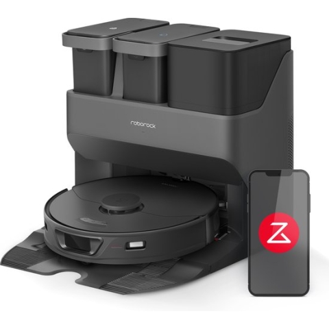 Roborock S7 Max Ultra - Robotstofzuiger Zwart - Met AED Station Dock - Zelfreinigend, 3D Quick Mapping