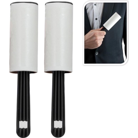 2x Kleefroller kledingborstel set - Pluizenroller - Stofroller voor uw kleding of bank - Huisdier haren verwijderen