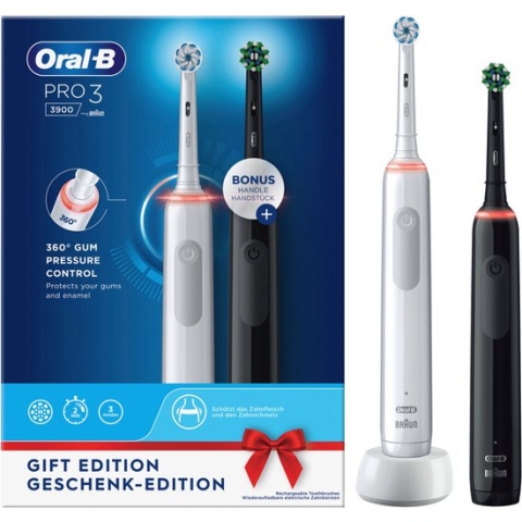 Oral-B Pro 3 3900 - Elektrische Tandenborstel  - Duoverpakking 2 stuks