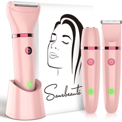 3-in-1 Ladyshave Gezicht - Oksels - Benen - Bikinilijn - Scheerapparaat Vrouw - Ontharingsapparaat Electrisch Ontharen - Gezichtsontharing Dames - Trimmer Vrouw - Ladyshaves Bikini - USB Oplaadbaar