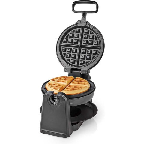 Nedis Wafelijzer - Belgische wafels - 17 cm - 1000 W - Automatische temperatuurregeling - ABS / Roestvrij Staal