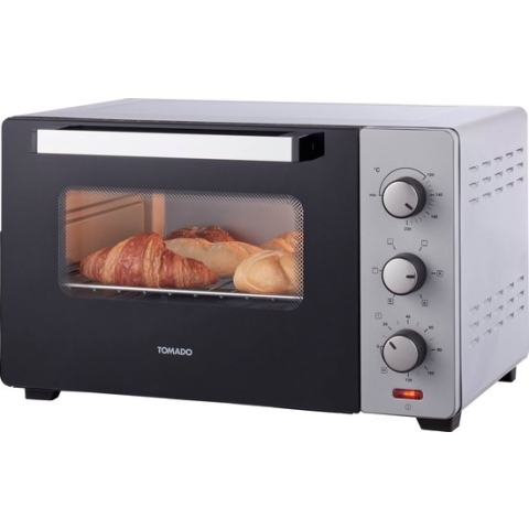 Tomado TEO3000S - Vrijstaande oven - 30 Liter - 1600 Watt - Hetelucht - 3 insteekniveau's - Zilver