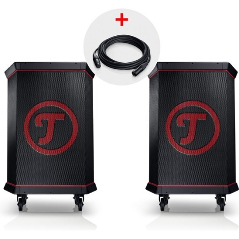 Teufel ROCKSTER Stereo set - krachtigste portable bluetooth speaker ter wereld - 121 dB - 2-kanaals dj-mengpaneel - 2 stereo inputs