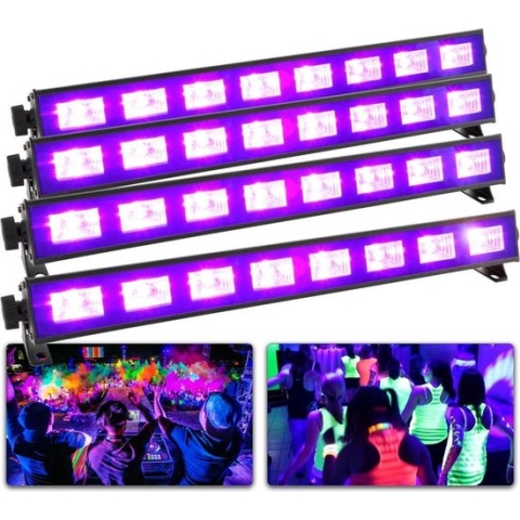 Blacklight - BeamZ complete blacklight set met 4x BUV93 blacklight lamp LED bar