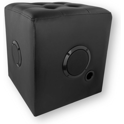 Caliber Poef met Speaker - Hocker Met Ingebouwde Bluetooth Speakers - Zwart (HPG522BT)