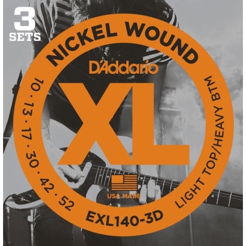 D'Addario EXL140-3D Light Top Heavy Bottom 3 Sets