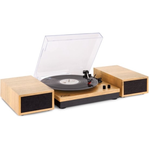 Retro Platenspeler met Bluetooth en Speakers - Fenton RP165L - Incl. Naald - Lichtbruin Hout