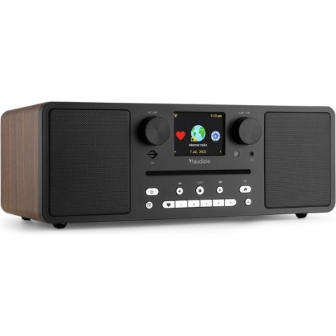 DAB radio met Bluetooth - Audizio Naples - internetradio - DAB radio met CD-speler - FM - hout/bruin