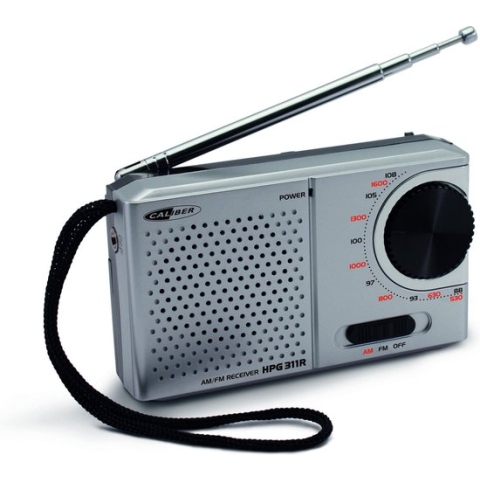 Caliber Draagbare Radio op batterijen - Noodradio - Zakradio - Mini Radio - AM/FM Radio - Koptelefoonaansluiting (HPG311R)