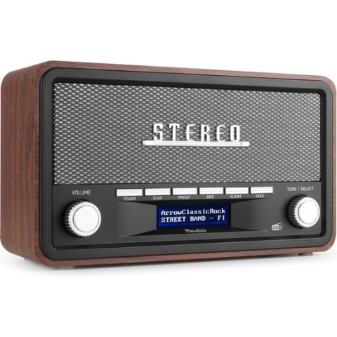 DAB radio met Bluetooth model 2023 - Retro radio - DAB+ / FM - Op batterijen en netstroom - Audizio Foggia