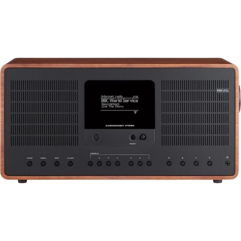 Revo SuperConnect Stereo - DAB+ - internet radio en Spotify Walnoot/Zwart