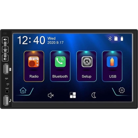 TechU™ Autoradio T134 – 2 Din met Afstandsbediening & Stuurwielbediening – 7.0 inch Touchscreen Monitor – FM radio – Bluetooth & Wifi – USB – SD – Handsfree bellen – GPS Navigatie – Android 10 – 1GB RAM +16GB ROM – Incl. Inbouwmicrofoon