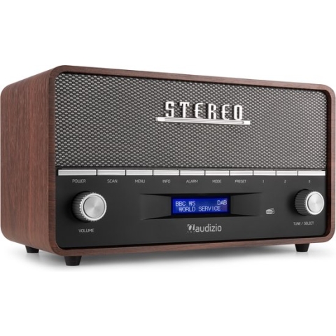 XL DAB radio met Bluetooth model 2023 - Retro radio - DAB+ / FM - Werkt ook op batterijen - Audizio Corno