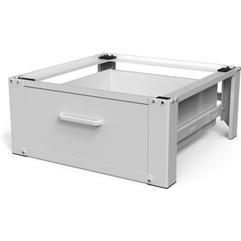Vonia Wasmachine Verhoger - Wasmachine Verhoger met lade - Wasmachine Sokkel - 63x54x31 - Wit