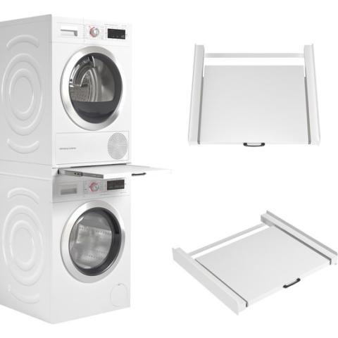 RMBO Tussenstuk wasmachine droger - Stapelkit wasmachine droger - Tussenkader - Geschikt voor elk type - Wit