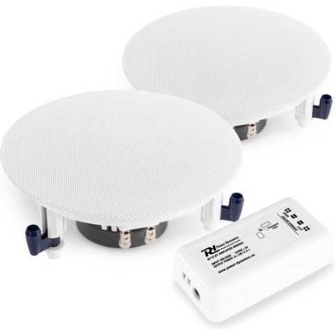 Inbouw speaker - 2x plafond speaker Power Dynamics ESCS6 + Bluetooth versterker Power Dynamics BT10 - Complete set voor kantoor, hal, wachtkamer, etc.