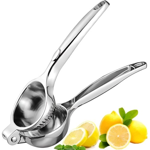 HI NATURE™ Robuuste Kwaliteit Citroenpers RVS | Limoenpers - Handmatige Citroenpers - Lemon squeezer - Citrusknijper - Fruitpers - Sinaasappelpers | Zilver