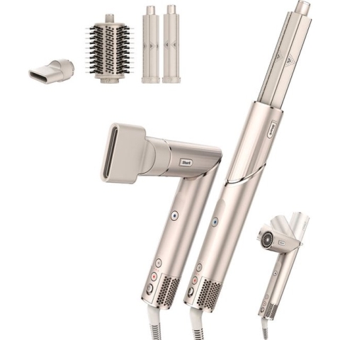 Shark FlexStyle 3-in-1 Föhn en Multistyler - Airstyler, Concentrator, Volumeborstel - met Reisetui - Zilver/Goud - HD424SLEU