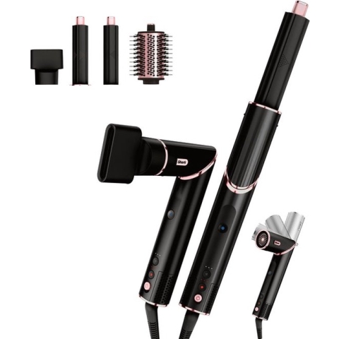 Shark FlexStyle 3-in-1 Föhn en Multistyler - Airstyler, Concentrator, Volumeborstel - met Reisetui - Zwart/Rose - HD424EU
