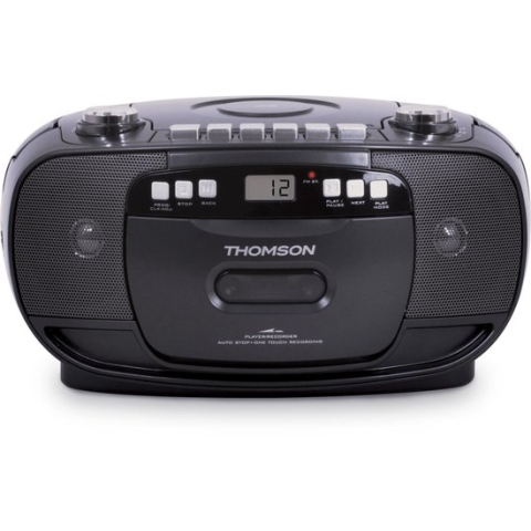 Thomson RK200CD FM-radio en CD Speler met Cassettedeck Recorder - Zwart