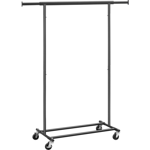 O'DADDY® Kledingrek op wieltjes - Kledingrek metaal - kledingrek zwart - kledingrekken - kledingrek - kledingstang - verstelbare kledingstang - kledingrekken metaal - garderoberek - garderoberek metaal - stabiel tot 90kg