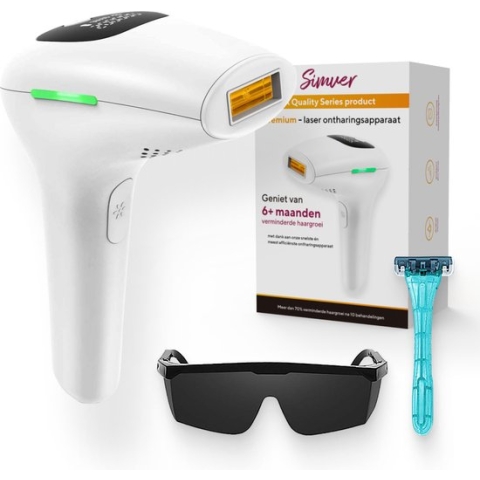 Simver Quality Series IPL ontharingsapparaat - Laser ontharing - Laser en lichtontharing - Inclusief GRATIS beschermbril