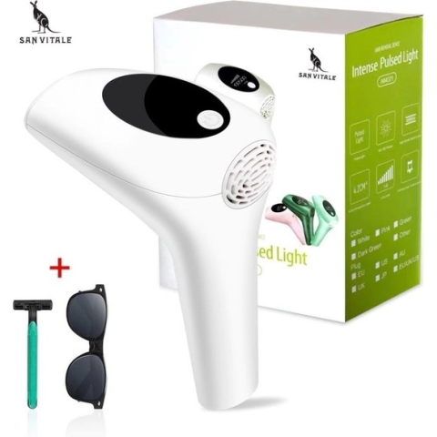 San Vitale® - IPL Ontharingsapparaat - Lichtontharing - Permanente ontharing - 900.000 Flitsen - Wit