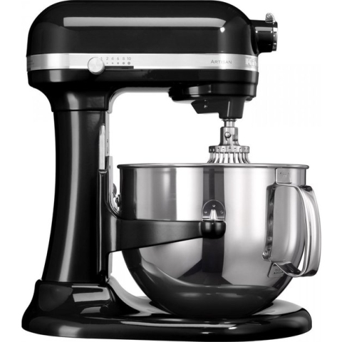 KitchenAid Artisan Standmixer - Keukenrobot met kantelbare kop, accessoires en capaciteit van 6,9L - In de hoogte verstelbaar - zwart