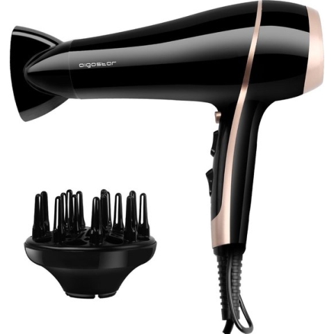 Aigostar Lora 33LNK - Ionische Föhn 2400 Watt|Haardroger met diffuser, Zwart, DC
