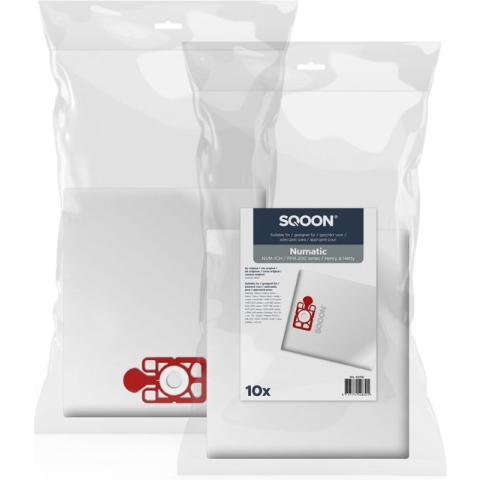 SQOON® - Stofzuigerzakken geschikt voor Numatic NVM-1CH Henry/Hetty/James - Model 604015 - 10 stuks