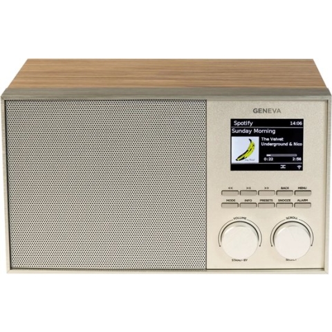 Geneva DeCon S internet, DAB+ en FM radio met Spotify en Bluetooth - champagne/walnoot