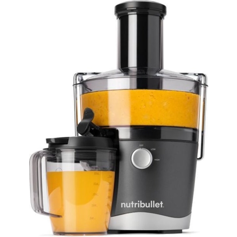 Nutribullet Juicer - 800 ml - 800 Watt - Brede invoertrechter - Handige Sapkan, Schoonmaakborstel en Stamper - Grijs