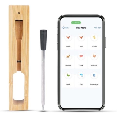 Mancor Vleesthermometer Met Bluetooth en App - BBQ Accessoires Thermometer - Keukenthermometer Digitaal