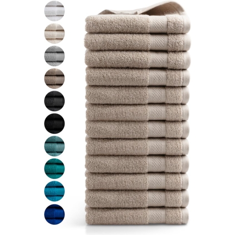 Seashell Hotel Collectie Handdoek - 12 stuks - 50x100 - taupe