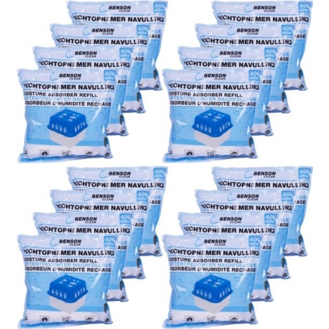 Benson clean vochtopnemer navulling - 16 stuks - 400 gram - voor alle vochtvreters