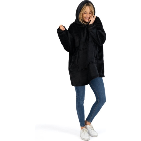 O'DADDY® Fleece deken - fleece plaid - fleece deken met mouwen - snuggie - sherpa - super zacht - plaids met mouwen - hoodie - hoodie heren - hoodie damens - hooide unisex - hoodie zwart