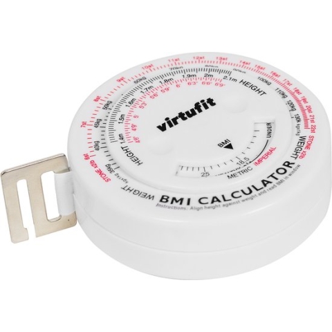 VirtuFit - Omtrekmeter - Meetlint met BMI Calculator - 150 cm - Omvang Meetlint - Body Mass Tape